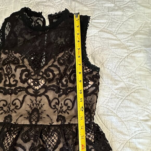 Women's Black Midi Lace Dress, Sleeveless, Small size - Picture 11 of 14